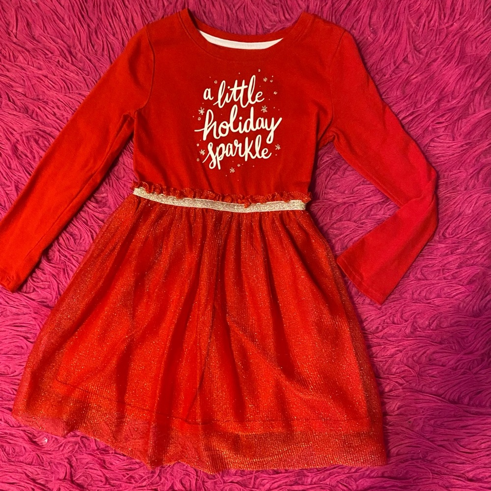 Girls Red Holiday Dress